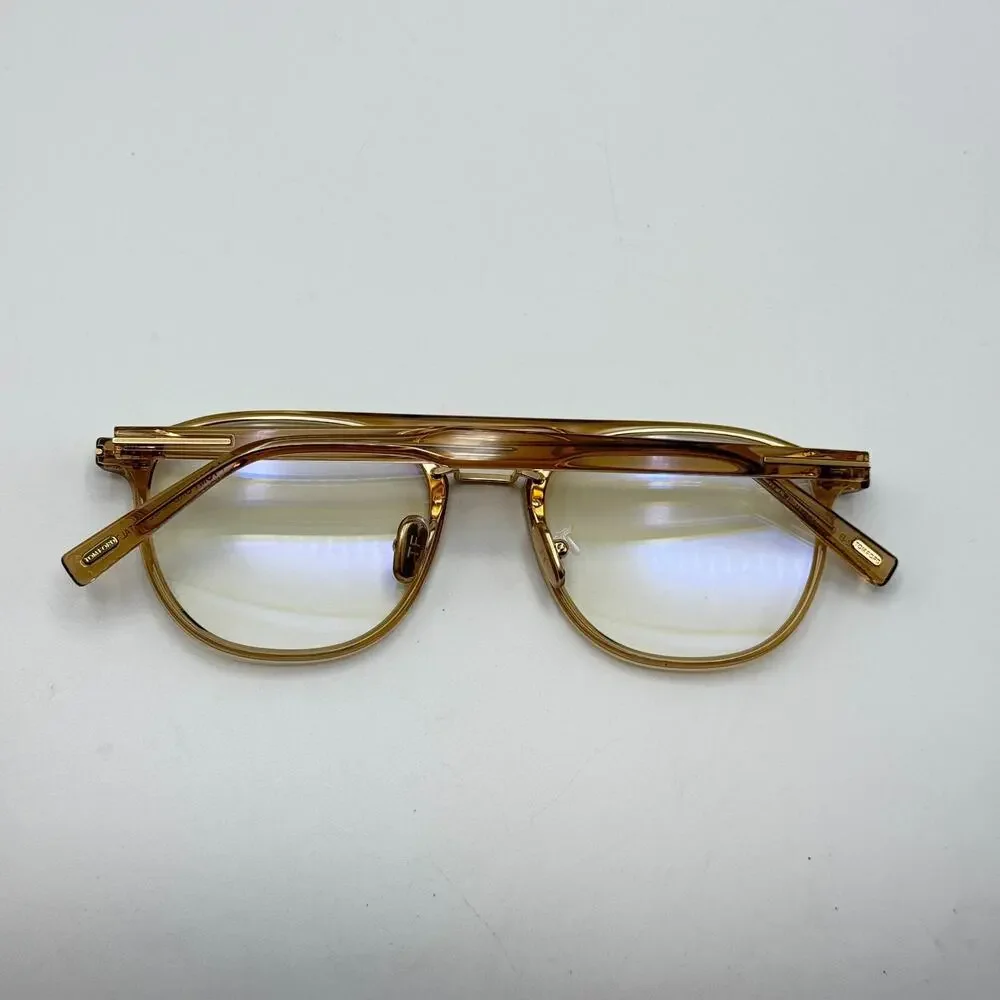 Tom Ford Eyeglasses Frame TF5982-B 045 Shiny Light Brown Pilot 52-20-145mm